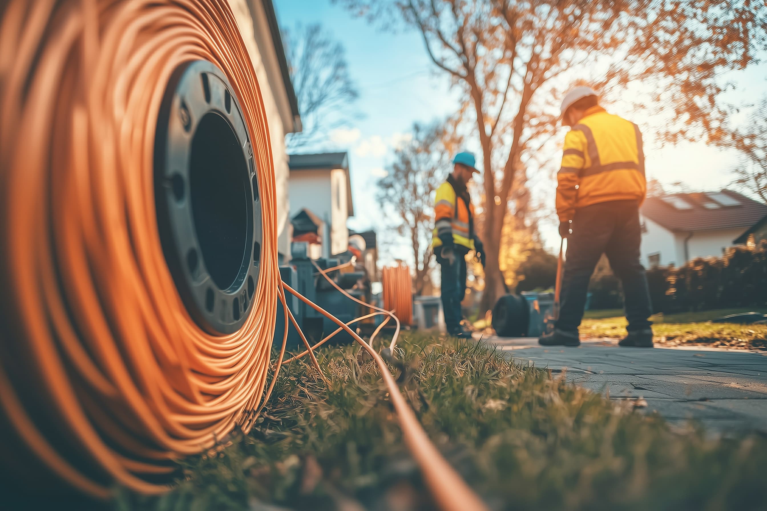 Fiber optic field crew on site